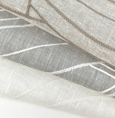 Wave Embroidery Geometric Blend Linen Sheer Fabric by the Yard/54" Width/CL1136