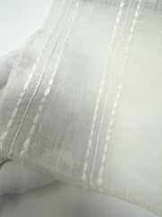 Embroidery Dot and Texture Stripe Blend sheer Linen Flat Roman Shade, Window treatment/CL1126