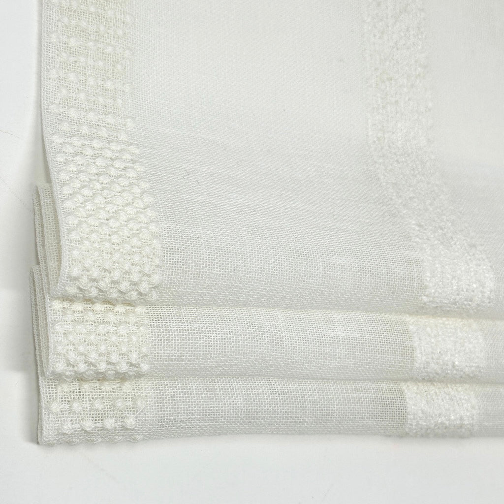 Dot and Texture Stripe Embroidery Blend Sheer Linen Fabric, 118"Width, CL1118