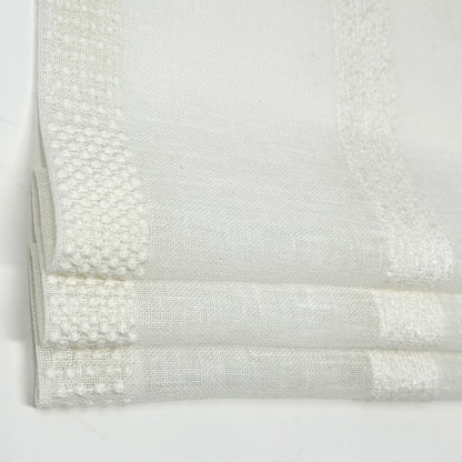 Dot and Texture Stripe Embroidery Blend Sheer Linen Fabric, 118"Width, CL1118