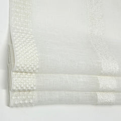 Dot and Texture Stripe Embroidery Blend Sheer Linen Flat Roman Shade, Window treatment/CL1118