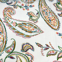 Heritage Paisley Handkerchief Lightweight 100% Linen Fabric by the Yard / 57" Width / CL1116
