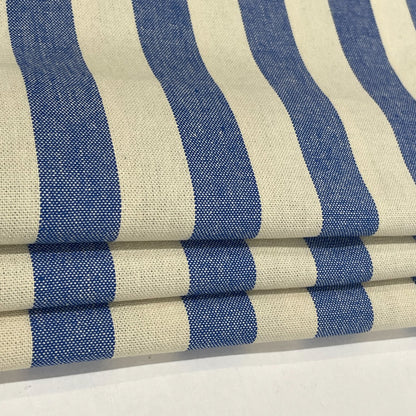 Cotton British Stripes Flat Roman Shade, CL1025