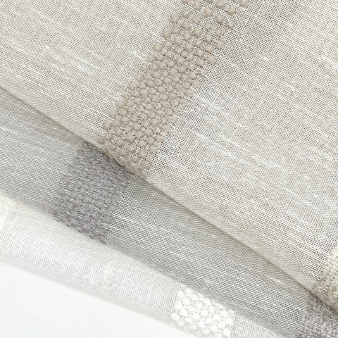 Dot and Texture Stripe Embroidery Blend Sheer Linen Fabric / 118" Width / CL1118