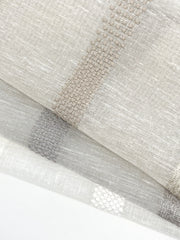 Dot and Texture Stripe Embroidery Blend sheer Linen Flat Roman Shade, Window treatment/CL1118