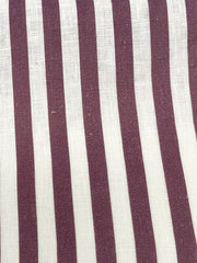 3/8" Narrow Thin Stripe 100% Natural Linen Flat Roman Shade / CL1102