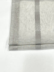 Dot and Texture Stripe Embroidery Blend sheer Linen Flat Roman Shade, Window treatment/CL1118