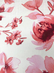 Water Roses Light Weight 100% Linen Fabric By The Yard, Dress, Skirt, Pant, Curtain, Drapery, Table Top, 57" Width/CL1105