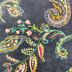 Heritage Paisley Handkerchief Lightweight 100% Linen Fabric by the Yard / 57" Width / CL1116