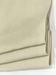 Ecru Herringbone Pattern 100% Natural Linen Flat Custom Roman Shade / CL1047