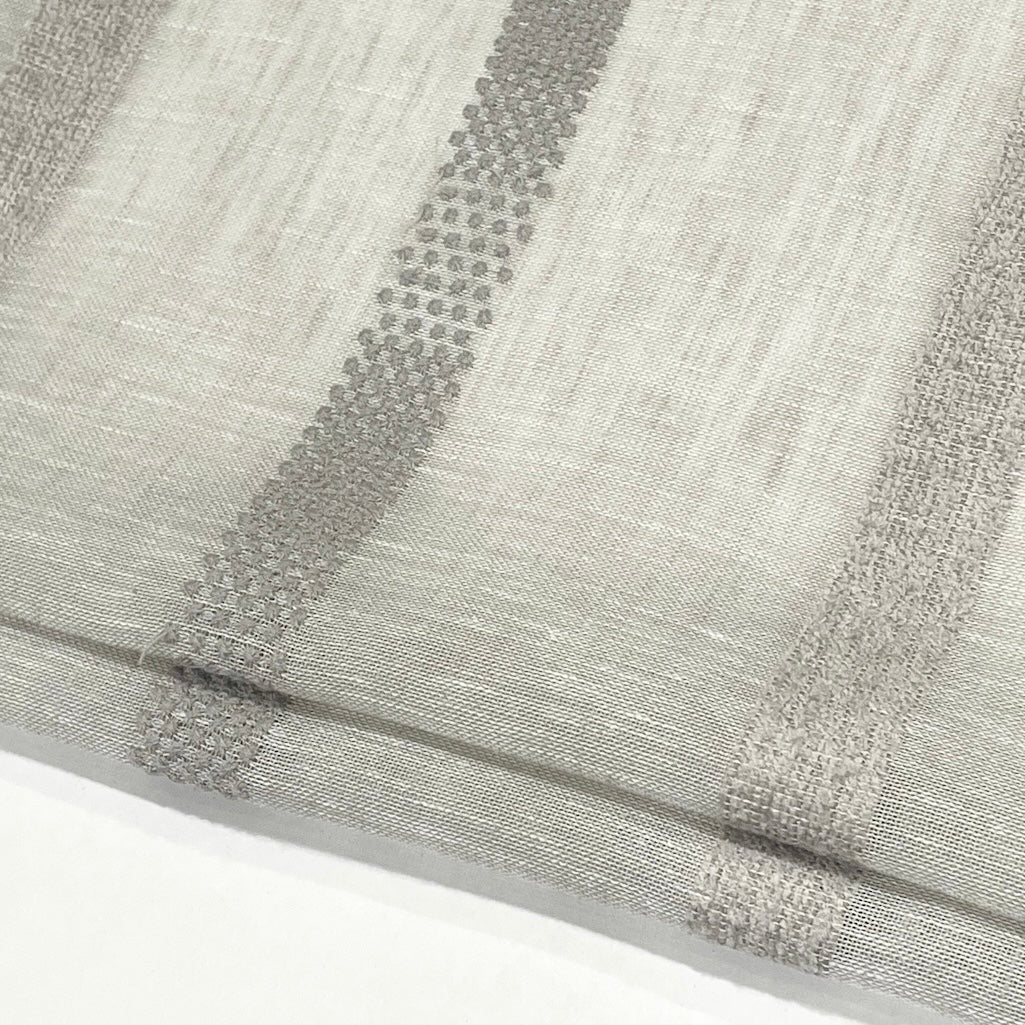 Dot and Texture Stripe Embroidery Blend Sheer Linen Flat Roman Shade, Window treatment/CL1118