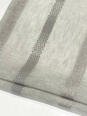 Dot and Texture Stripe Embroidery Blend sheer Linen Flat Roman Shade, Window treatment/CL1118