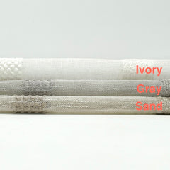 Dot and Texture Stripe Embroidery Blend Sheer Linen Fabric / 118" Width / CL1118