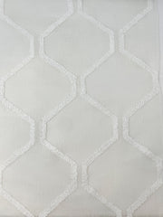 Embroidery Modern Geometric Blend Linen Sheer Fabric By The Yard, Curtain, Drapery, Home Decor, Table Top, 54" Width/CL1133