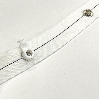 Heavy Duty White Ripplefold Nylon Snap Tape By The Yard, CH1003