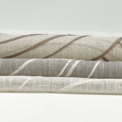 Wave Embroidery Geometric Blend Linen Sheer Fabric by the Yard/54" Width/CL1136