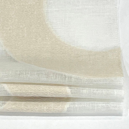 Circle Embroidery Geometric Linen Flat Roman Shade, CL1139