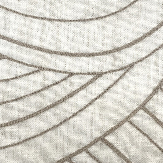 Wave Embroidery Geometric Blend Linen Sheer Fabric by the Yard / 54"Width / CL1136