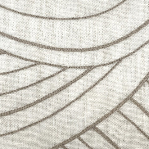 Wave Embroidery Geometric Blend Linen Sheer Fabric by the Yard/54" Width/CL1136