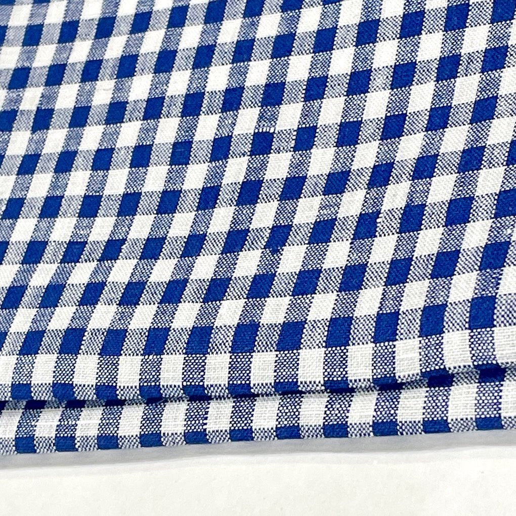 Checkered Pattern 100% Natural Linen Flat Roman Shade, Relaxed Roman Shade, CL1083