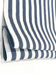 3/8" Narrow Thin Stripe 100% Natural Linen Flat Roman Shade / CL1102