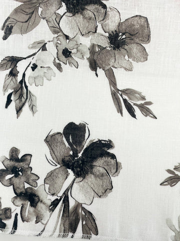 Embroidery Abstract Blend Linen Fabric By The Yard, Curtain, Drapery, Table Top, 54" Width/CL1062