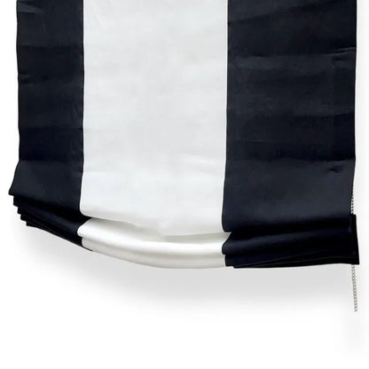 Black & White Two-Tone Linen Relaxed Roman Shade | CL1010
