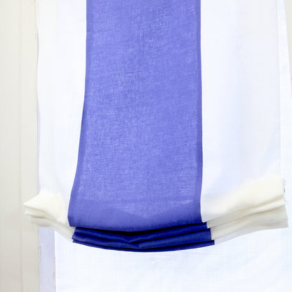 Blue & White Two-Tone Linen Relaxed Roman Shade, Blackout Option/CL1010 - Classic & Modern Home