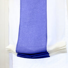 Blue & White Two-Tone Linen Relaxed Roman Shade, Blackout Option/CL1010