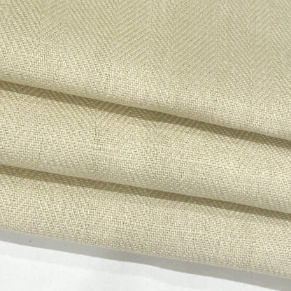 Ecru Herringbone Pattern 100% Natural Linen Flat Custom Roman Shade / CL1047 - Classic & Modern Home
