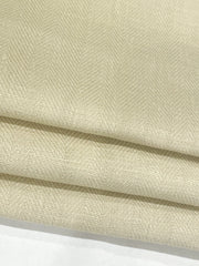 Ecru Herringbone Pattern 100% Natural Linen Flat Custom Roman Shade / CL1047