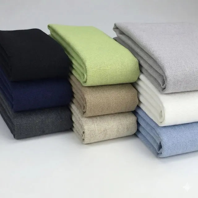 Solid Color Linen Cotton Fabric for Needlework, Embroidery and Patchwork, CA1001