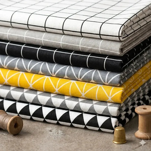 Premium Printed Linen Cotton Blend Fabrics for Sewing, Embroidery, and Home Decor, CA1002