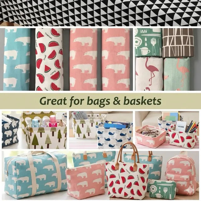 Premium Printed Linen Cotton Blend Fabrics for Sewing, Embroidery, and Home Decor, CA1002