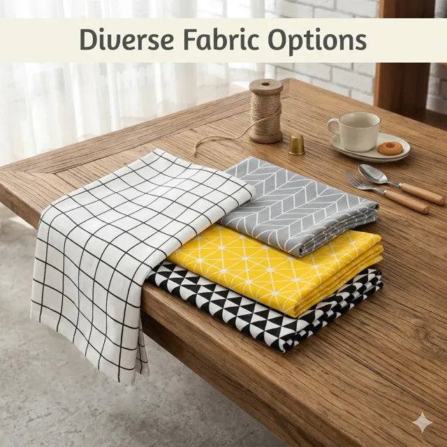 Premium Printed Linen Cotton Blend Fabrics for Sewing, Embroidery, and Home Decor, CA1002