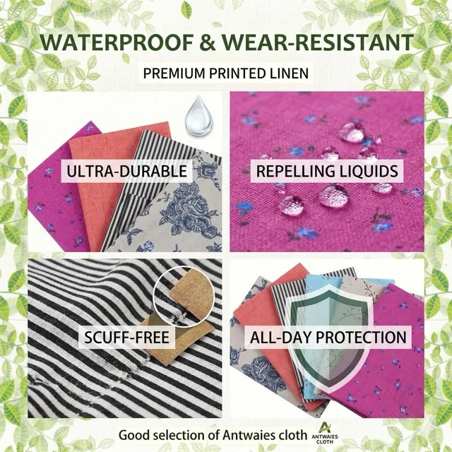 Premium Printed Linen Cotton Blend Fabrics for Sewing, Embroidery, and Home Decor, CA1002