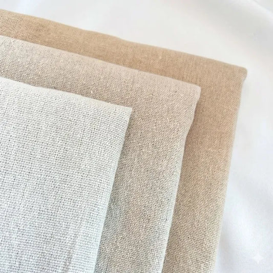 100% Organic Linen Burlap Fabri, Raw Stitch, Bonded Textile for Patchwork, Painting, and Crafting, CL1003