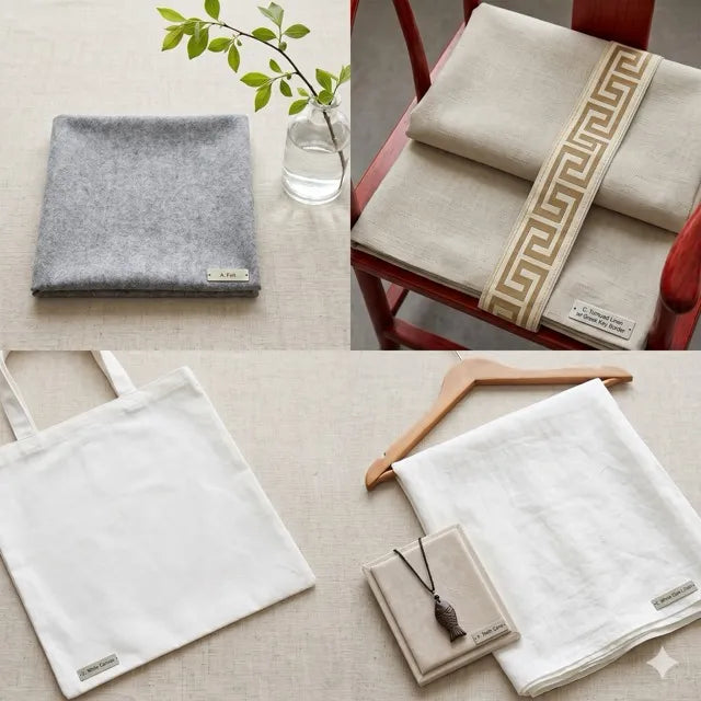 100% Organic Linen Burlap Fabri, Raw Stitch, Bonded Textile for Patchwork, Painting, and Crafting