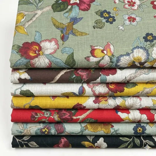 Premium Floral Hummingbird Tropical Botanical Print Blend Cotton, CA1004