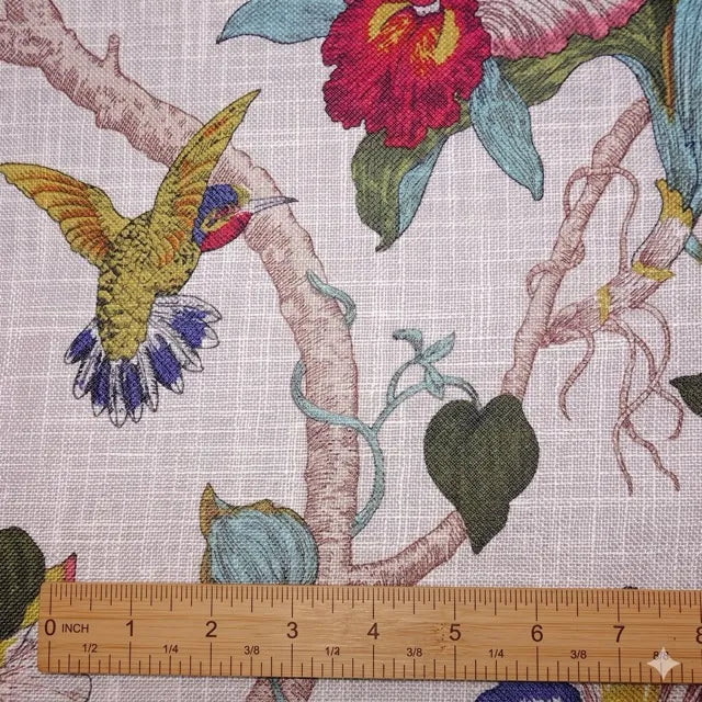 Premium Floral Hummingbird Tropical Botanical Print Blend Cotton, CA1004