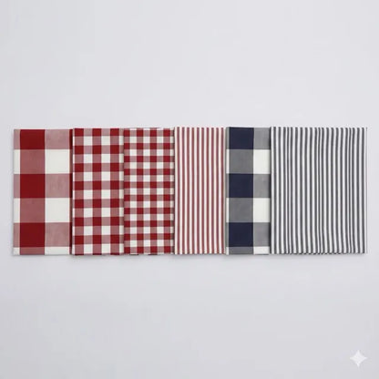 Premium Yarn-Dyed Cotton Linen Blend Classic Buffalo Check, Gingham & Ticking Stripe Fabric, CA1005