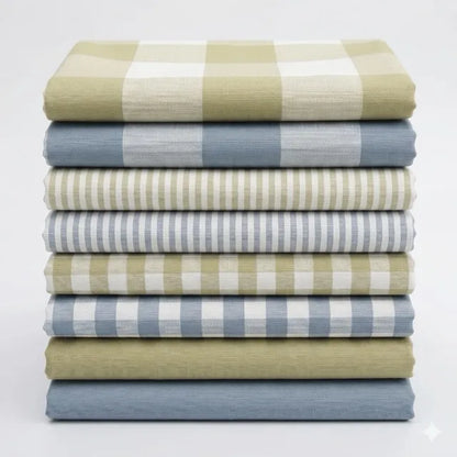 Premium Yarn-Dyed Cotton Linen Blend Classic Buffalo Check, Gingham & Ticking Stripe Fabric, CA1005