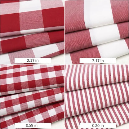 Premium Yarn-Dyed Cotton Linen Blend Classic Buffalo Check, Gingham & Ticking Stripe Fabric, CA1005