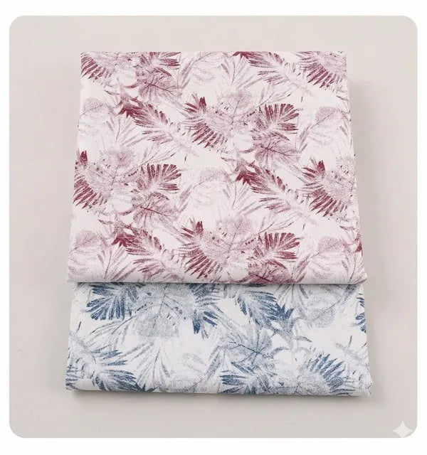Linen Viscose Flowers Leave Printed Fabric, CA1007