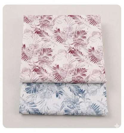 Linen Viscose Flowers Leave Printed Fabric, CA1007