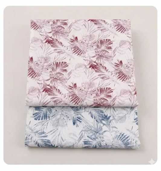Linen Viscose Flowers Leave Printed Fabric, CA1007