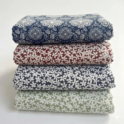 Retro Style Ethnic Wind Patterned Printed Cotton Linen Fabric, CA1008