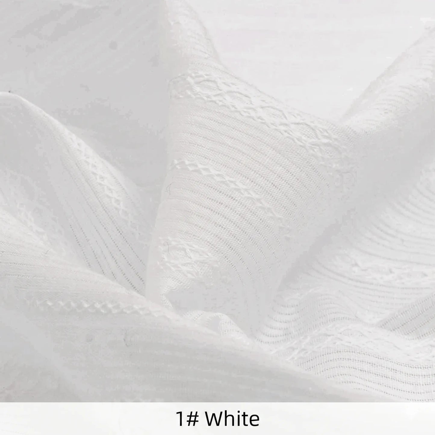 Delicate Embroidered Stripe 100% Pure Cotton Jacquard Fabric | CA1012