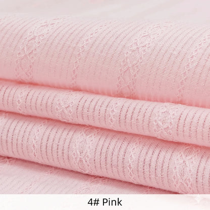 Delicate Embroidered Stripe 100% Pure Cotton Jacquard Fabric | CA1012