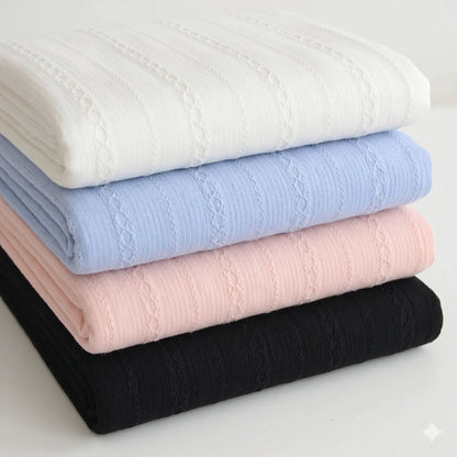 Delicate Embroidered Stripe 100% Pure Cotton Jacquard Fabric | CA1012